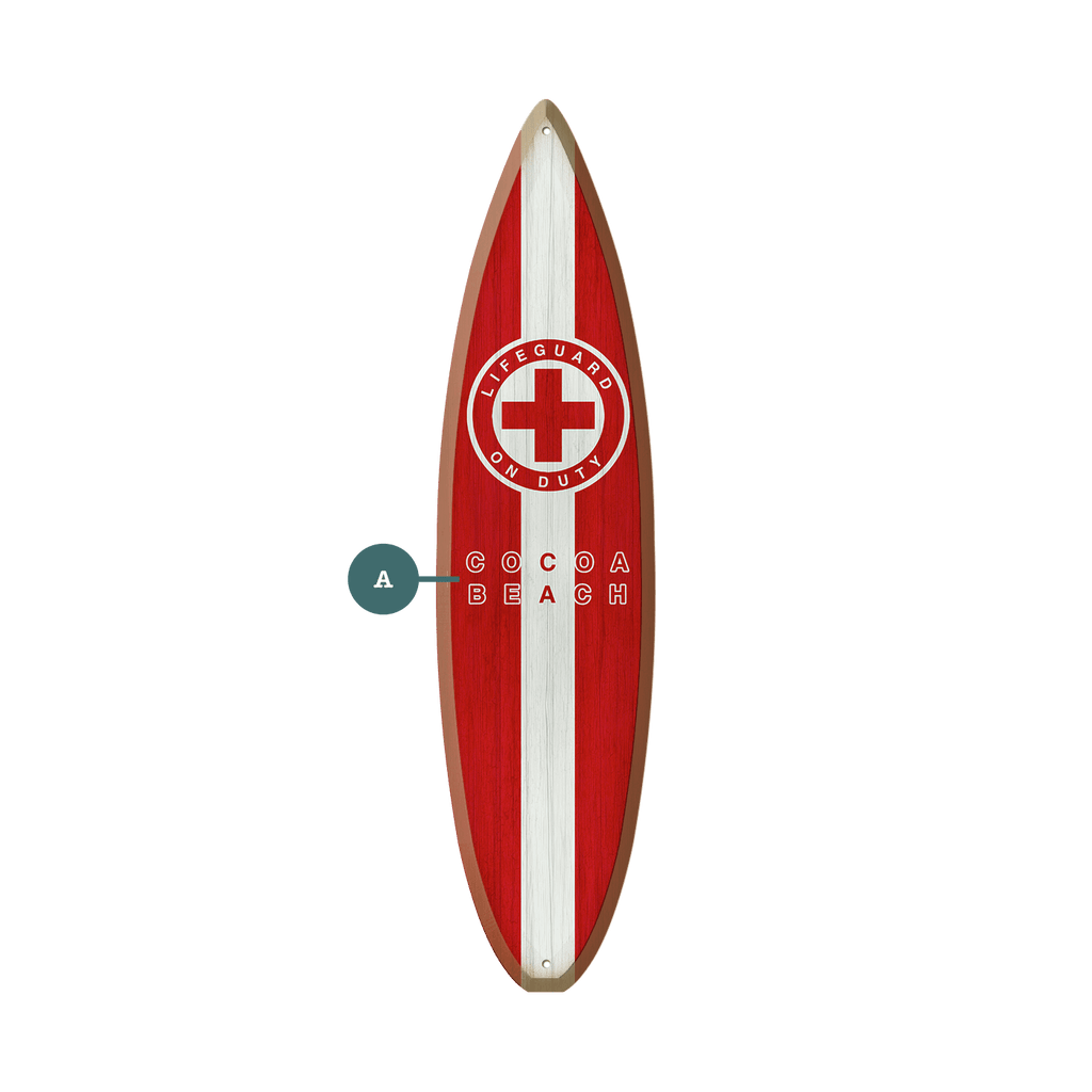 Lifeguard Sign: Personalized - Surfboard Wall Art