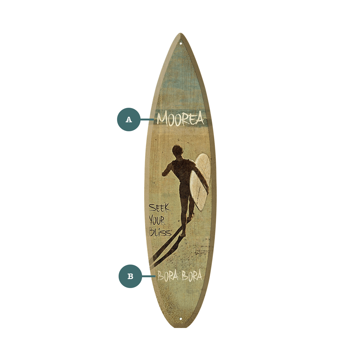 Seek Your Bliss - Surfboard Wall Art