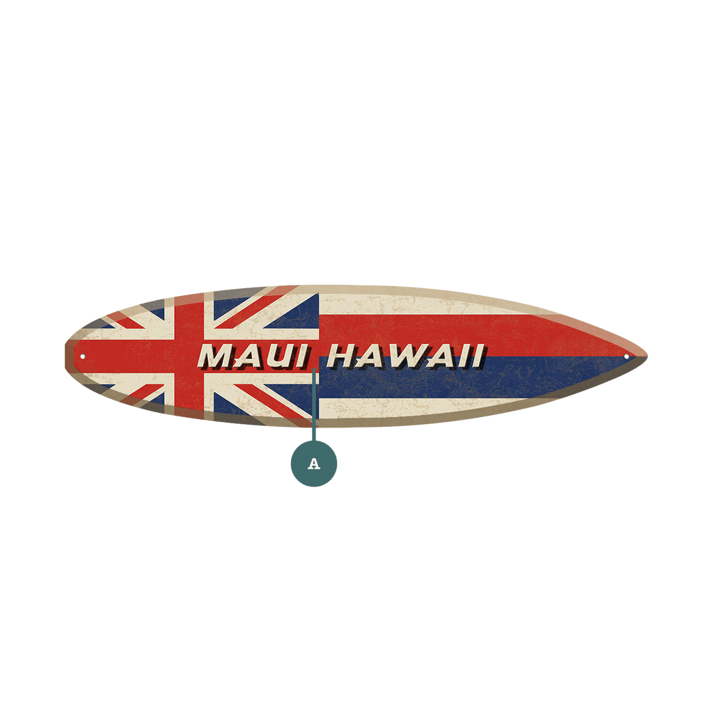Hawaiian Flag - Surfboard Wall Art