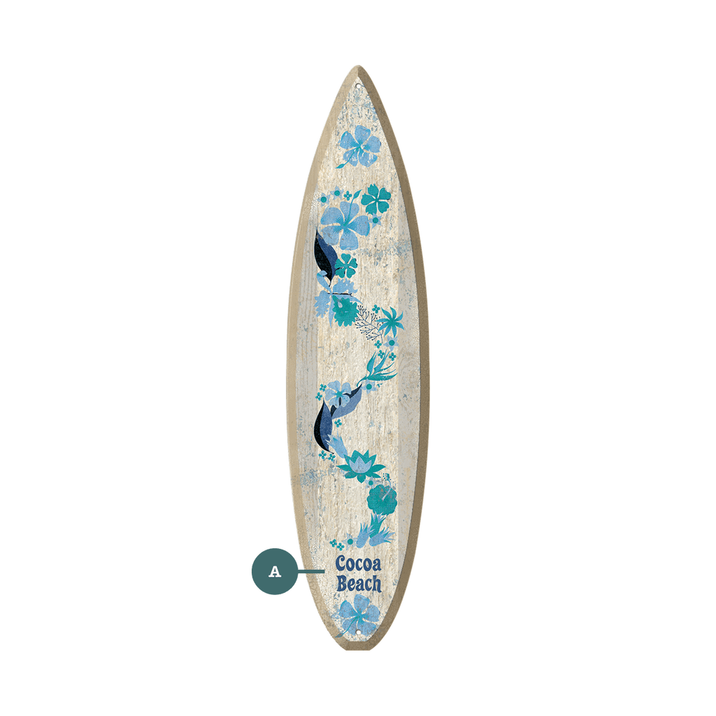 Hawaiian Flowers - Surfboard Wall Art