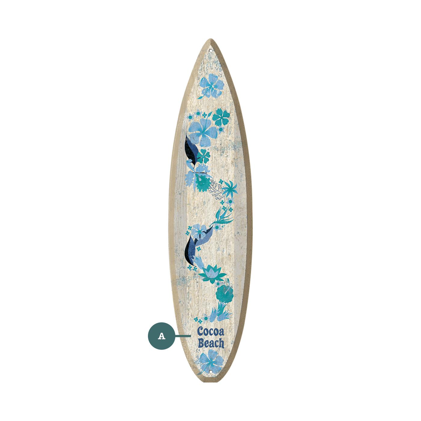 Hawaiian Flowers - Surfboard Wall Art