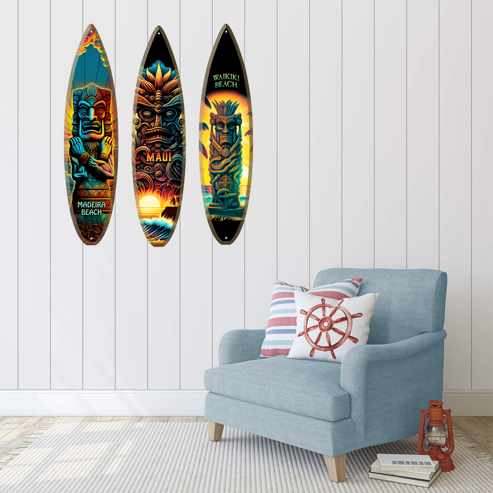Tiki Man 2 - Surfboard Wall Art