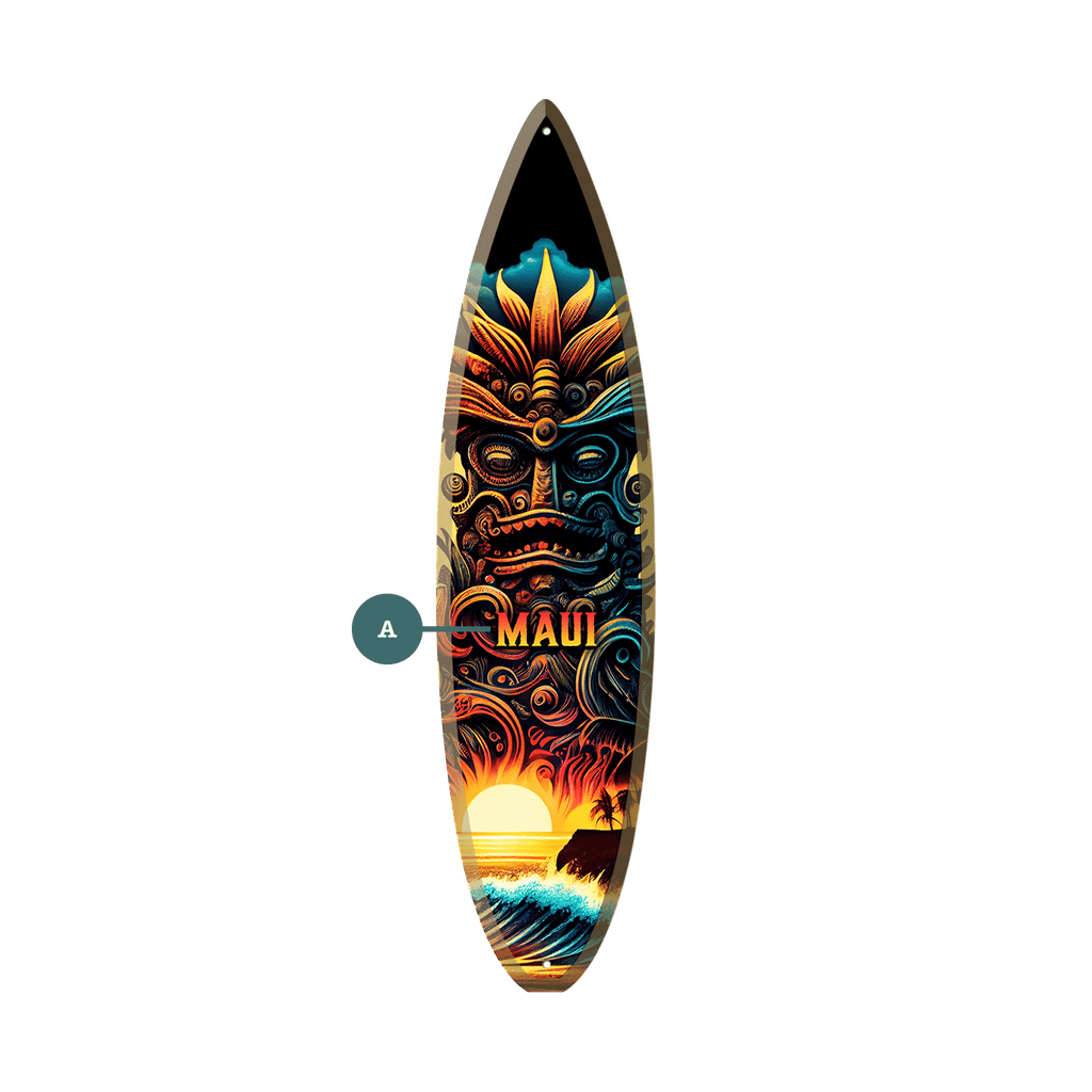 Tiki Man 2 - Surfboard Wall Art