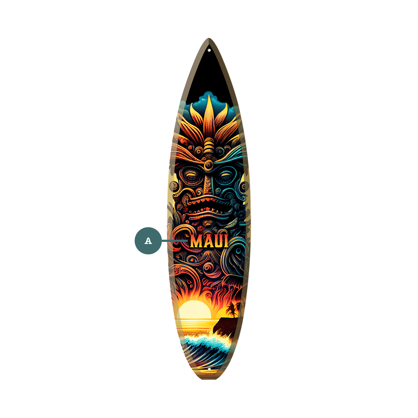 Tiki Man 2 - Surfboard Wall Art