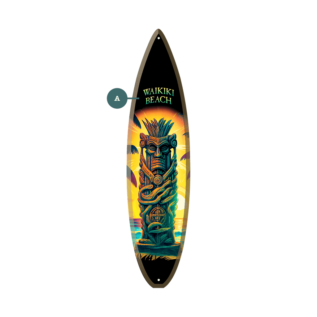 Tiki Man 3 - Surfboard Wall Art