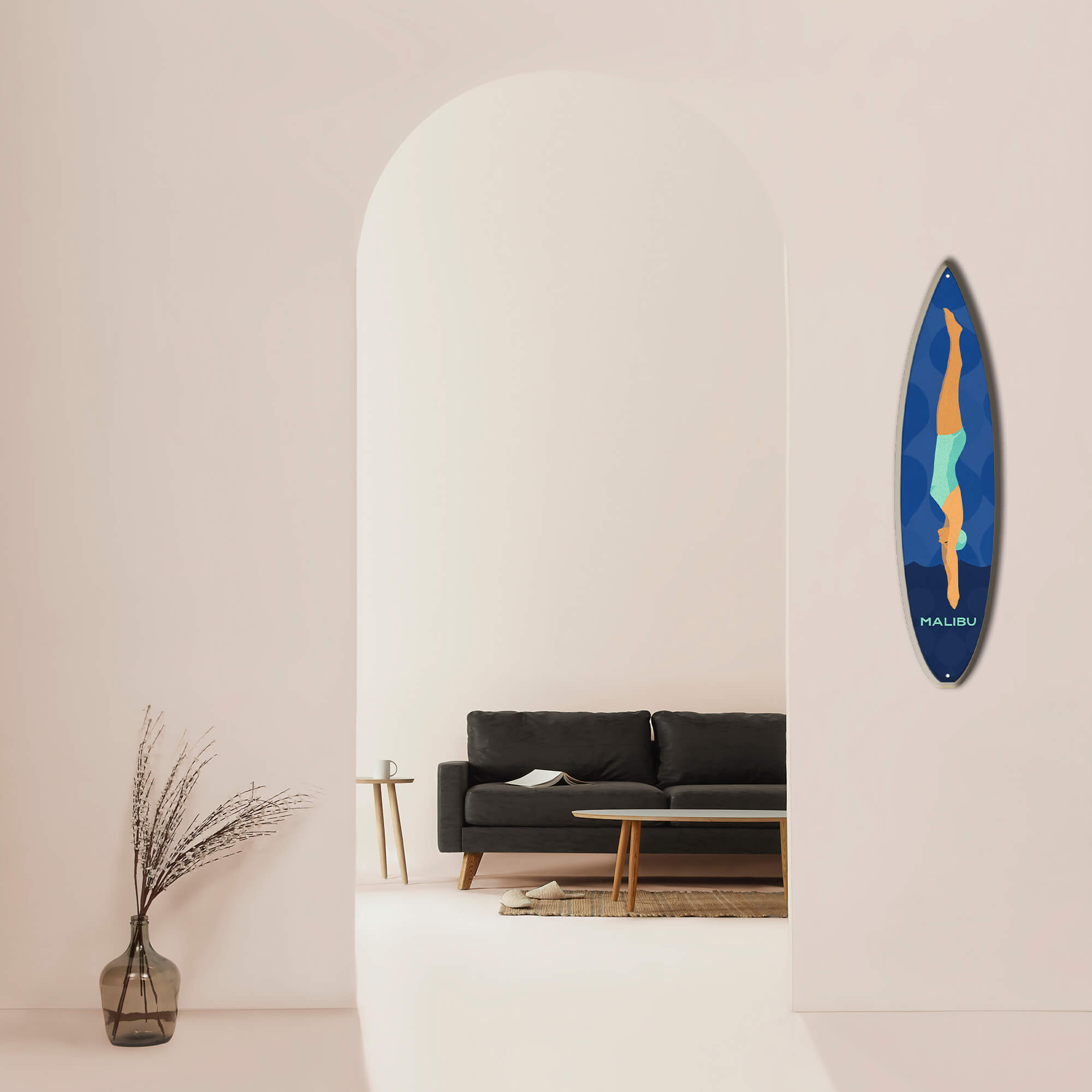 Diving Lady - Surfboard Wall Art