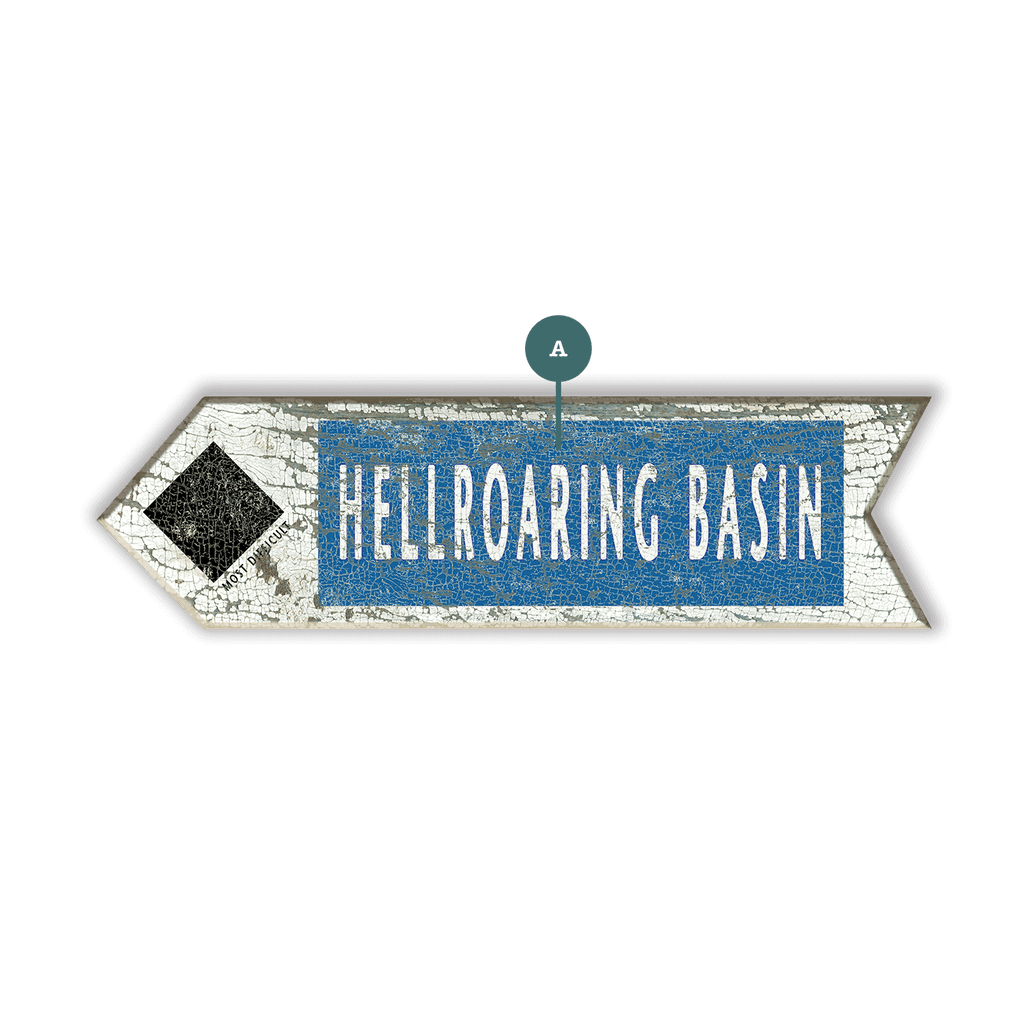 Ski Run Difficulty Arrow: Black - Wood Wall Decor