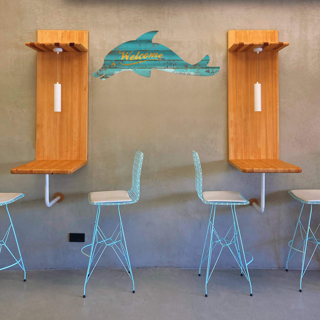 Coastal Corrugated Dolphin Wall Decor