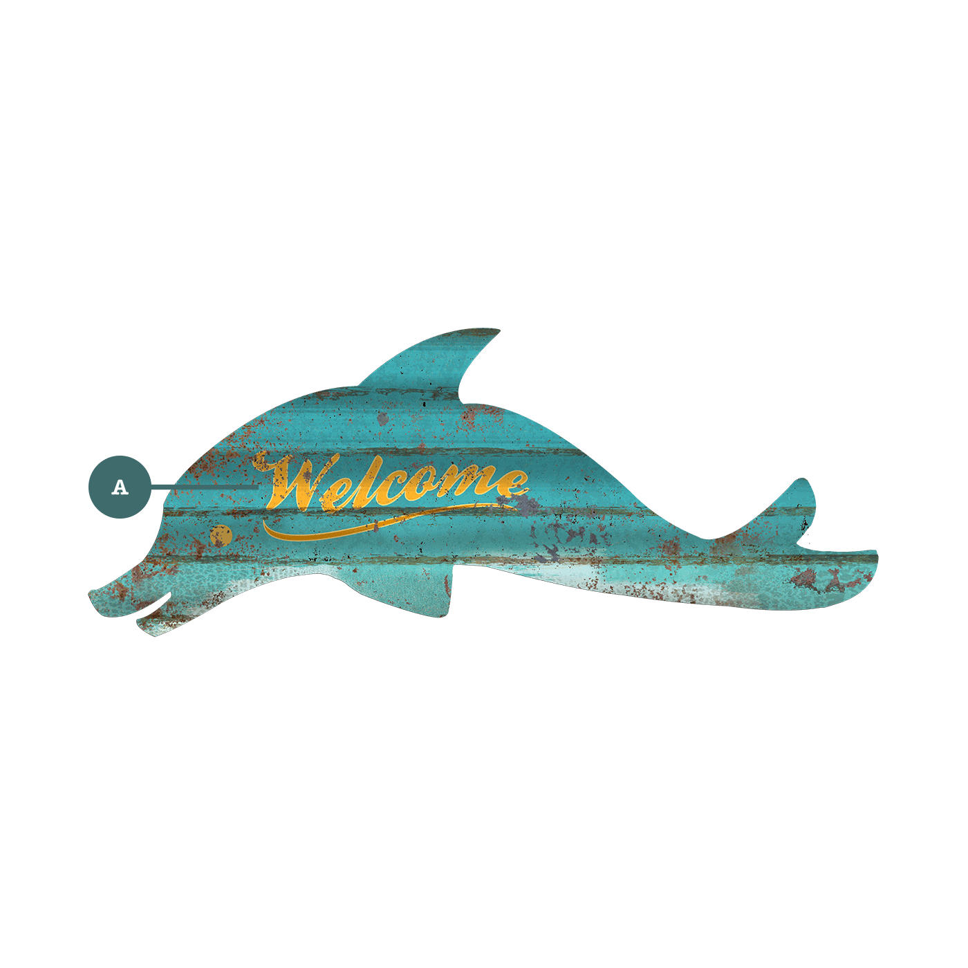 Coastal Corrugated Dolphin Wall Decor