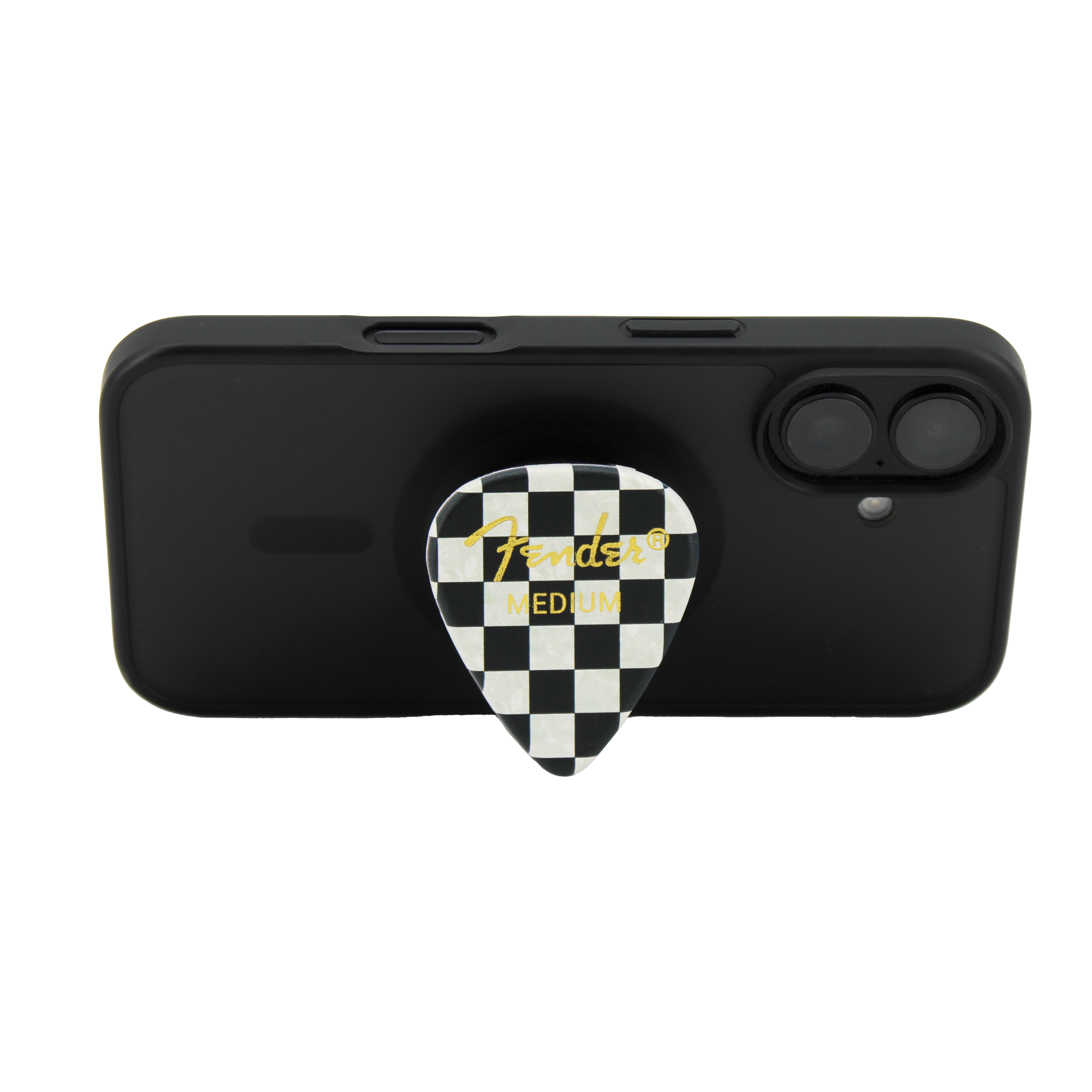 Fender guitar pick phone grip (Checkered)