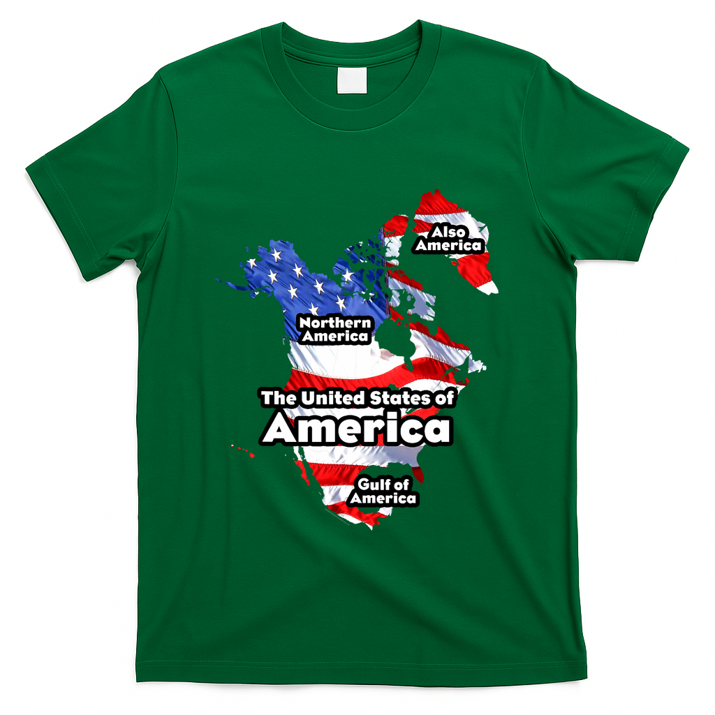 Donald Trump American Flag Canada Greenland Gulf Map T-Shirt