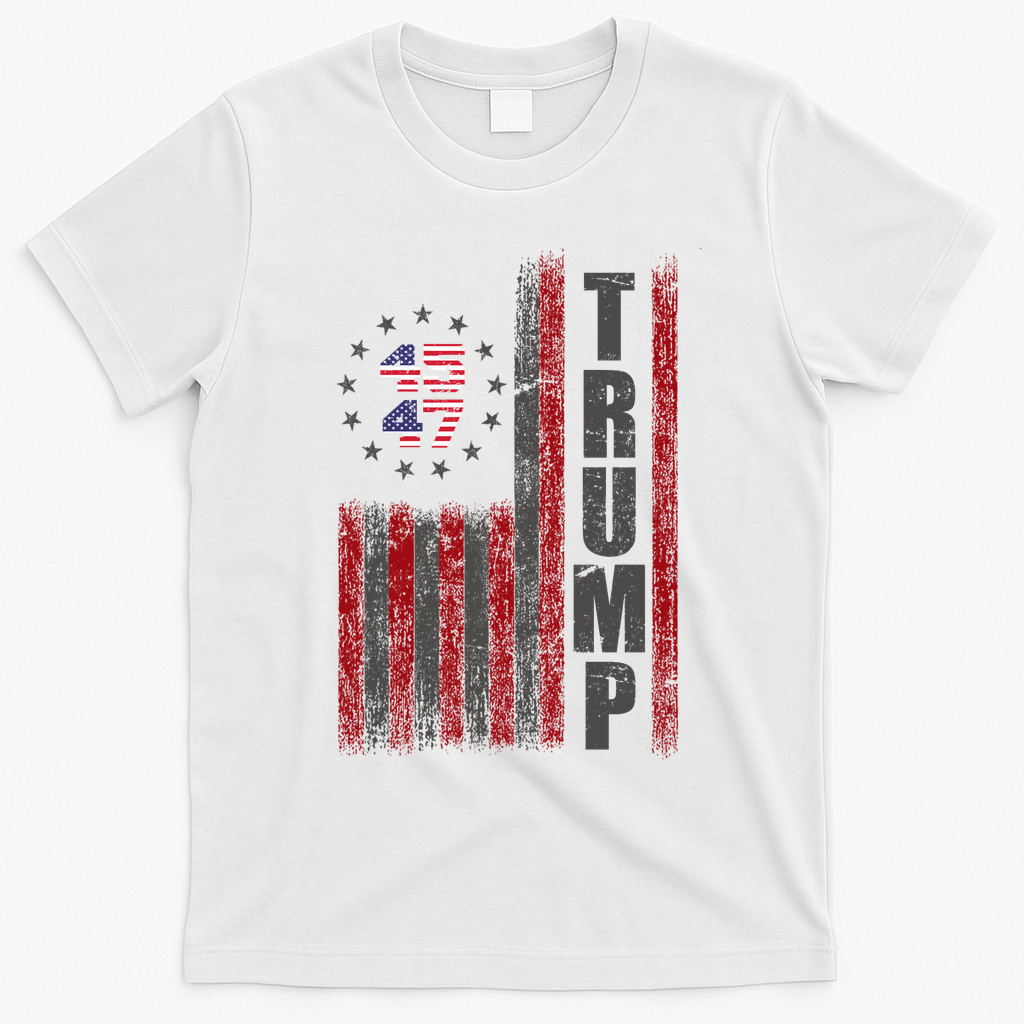 Donald Trump Merchandise 45 47 American Flag T-Shirt