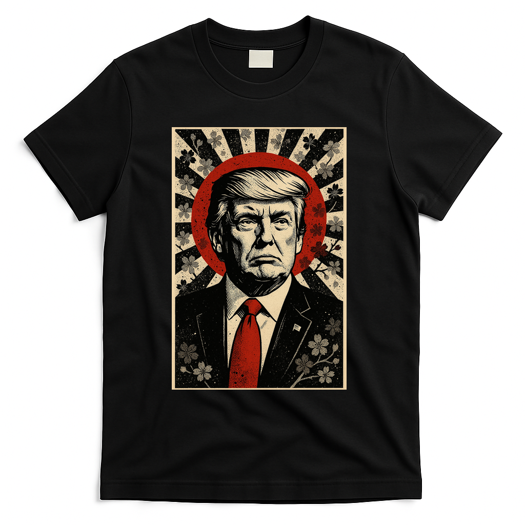 Donald Trump Rising Sun Power Cherry Blossom Propaganda T-Shirt