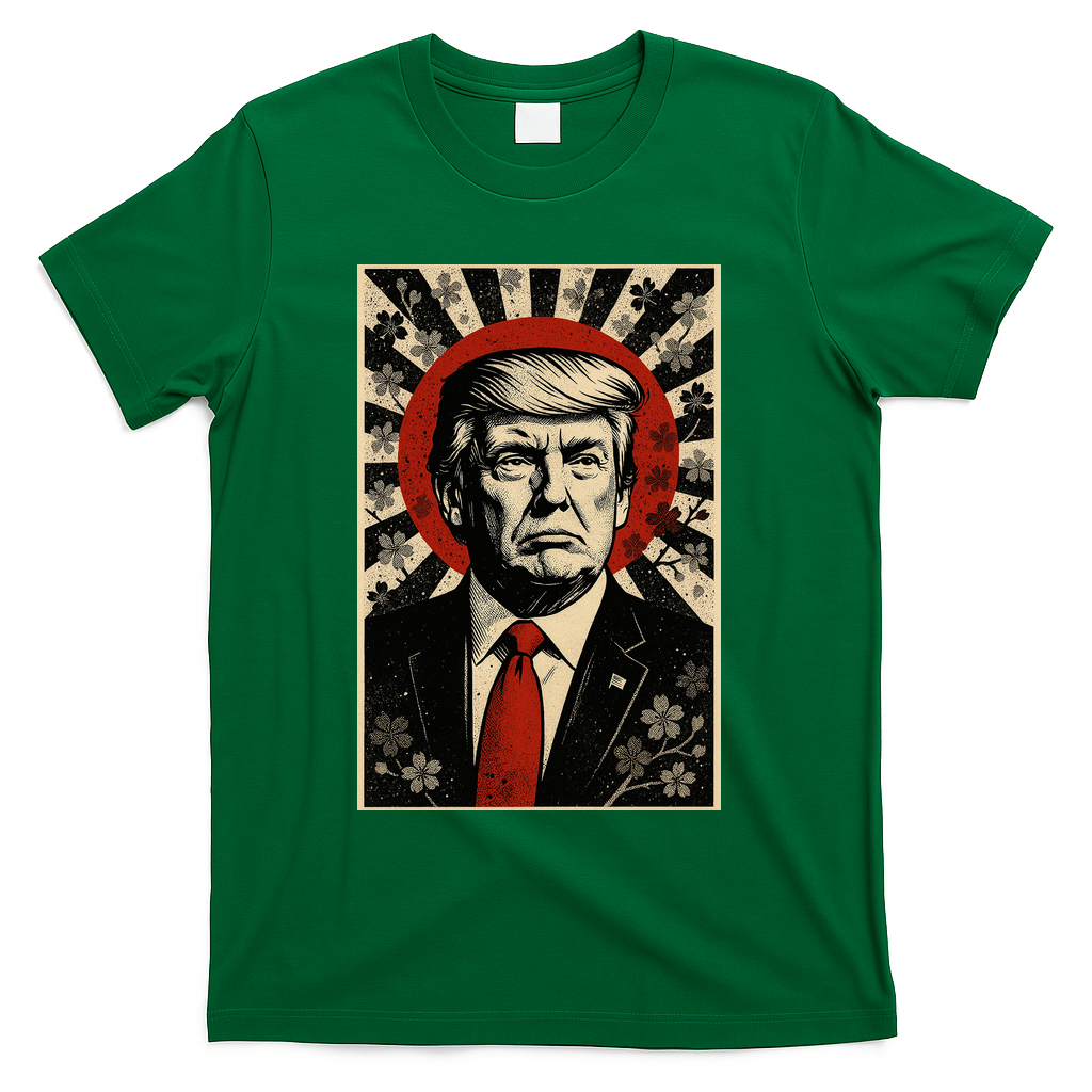 Donald Trump Rising Sun Power Cherry Blossom Propaganda T-Shirt