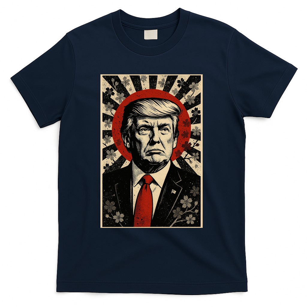 Donald Trump Rising Sun Power Cherry Blossom Propaganda T-Shirt