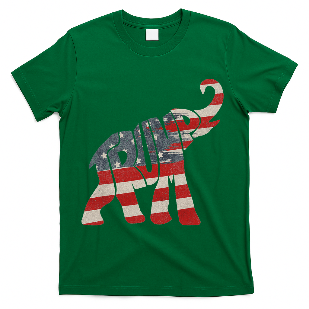 Donald Trump Vintage Republican Elephant USA Flag T-Shirt