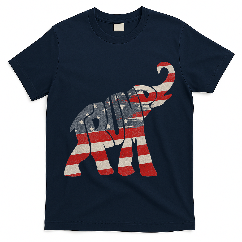 Donald Trump Vintage Republican Elephant USA Flag T-Shirt