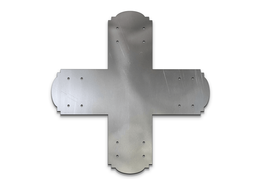 Decorative Design X Bracket for 6x6 Post, 6x6 Bolt Plate, 6 Inch X Support Bracket, Steel Bracket, 6 inch Cross Bracket