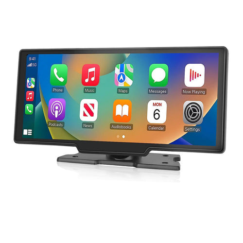 10.26-inch Portable Car Central Control Smart Screen with Wireless CarPlay, Android Auto, Bluetooth, and AHD Backup Camera