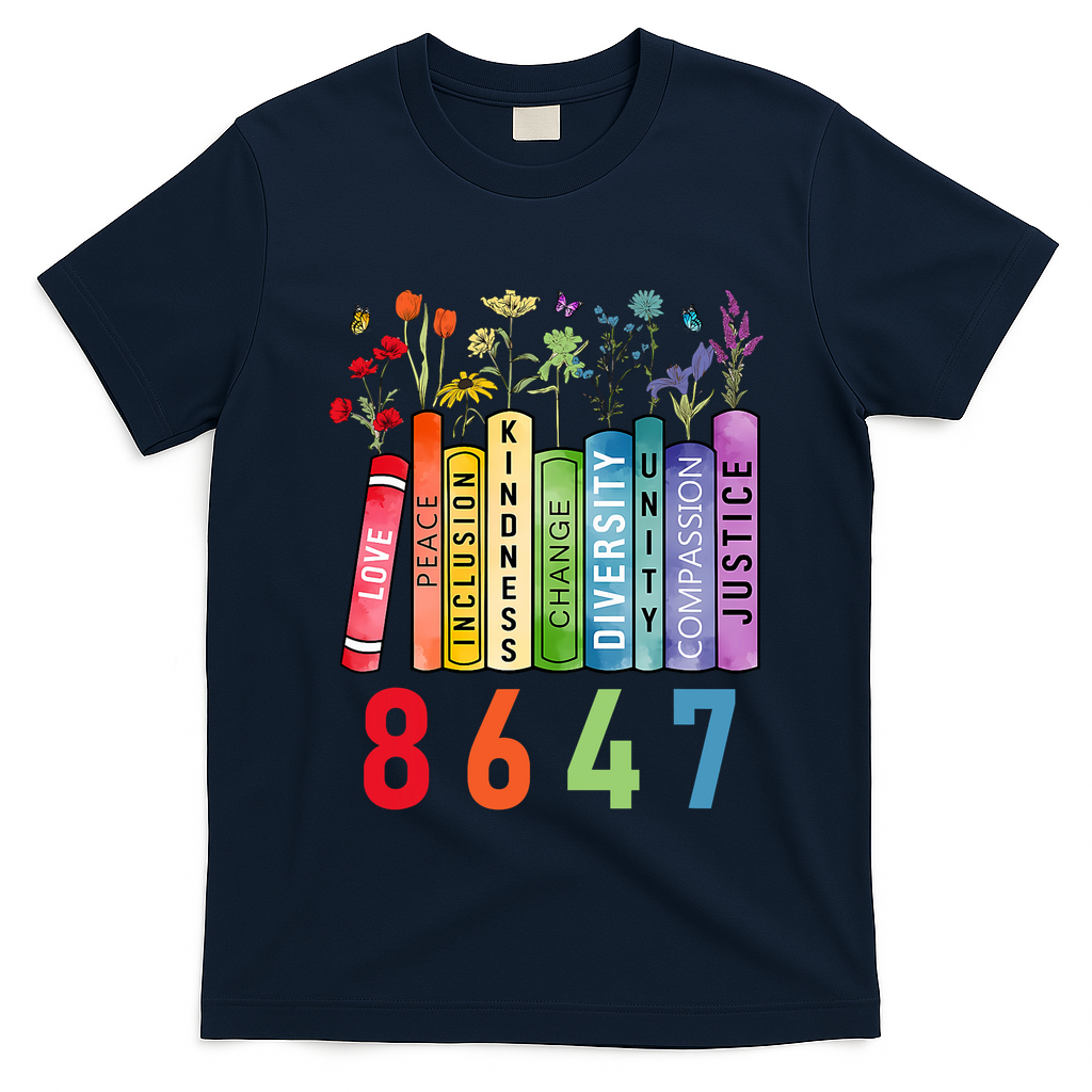 Equal Rights Book Flower Anti Trump Feminist Women Rights T-Shirt