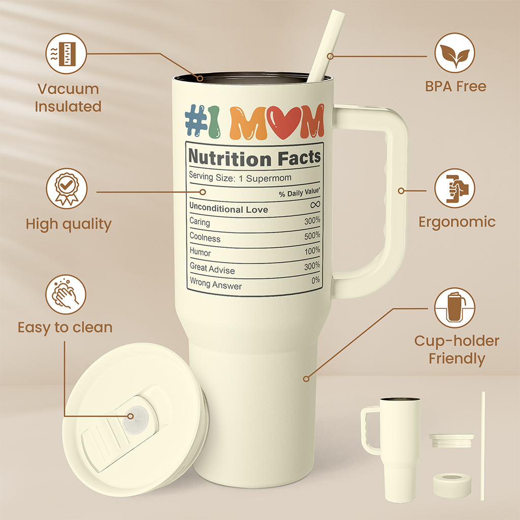 Beige Cool Mom Club Slidemate | Slider Tumbler with Handle 40oz