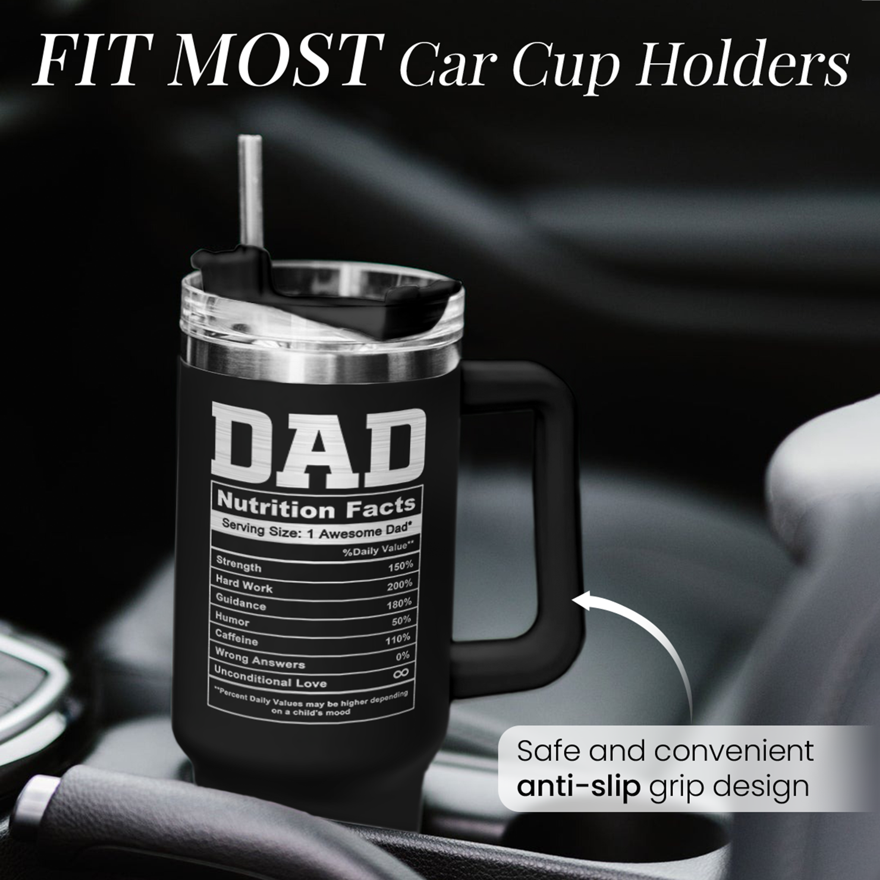 Best Dad Ever Quencher Tumbler with Handle 40oz