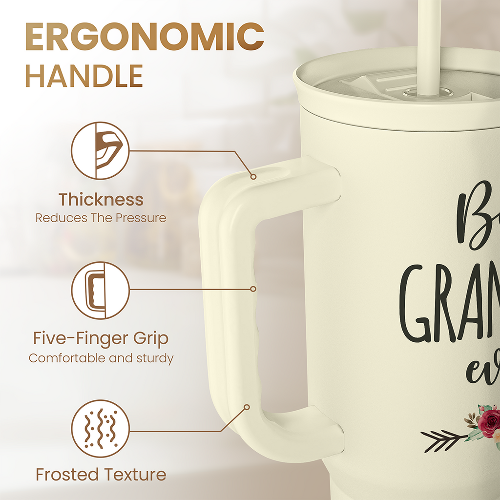 Beige Grandma Slidemate | Slider Tumbler with Handle 40oz