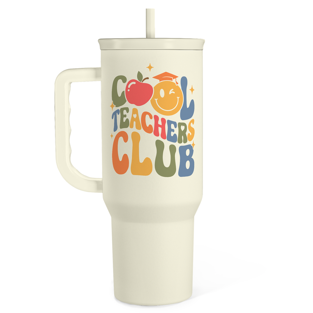 Beige Teacher Slidemate | Slider Tumbler with Handle 40oz