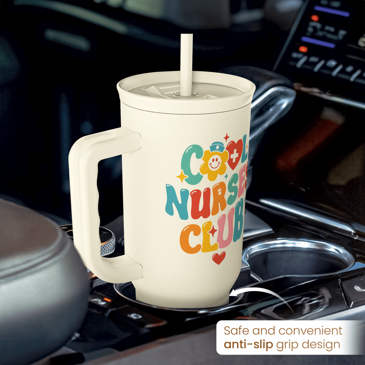 Beige Nurse Slidemate | Slider Tumbler with Handle 40oz