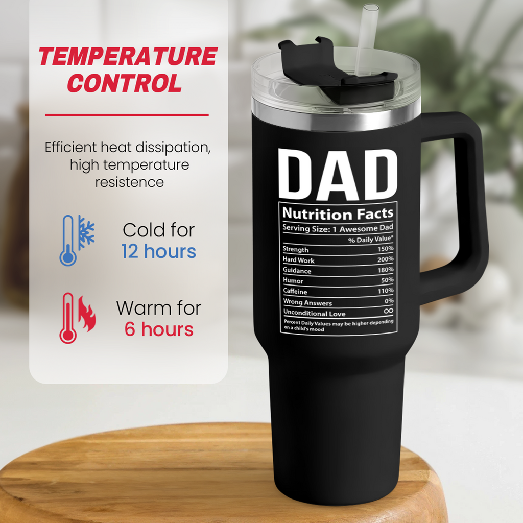 Black Best Dad Ever Quencher Tumbler with Handle 40oz