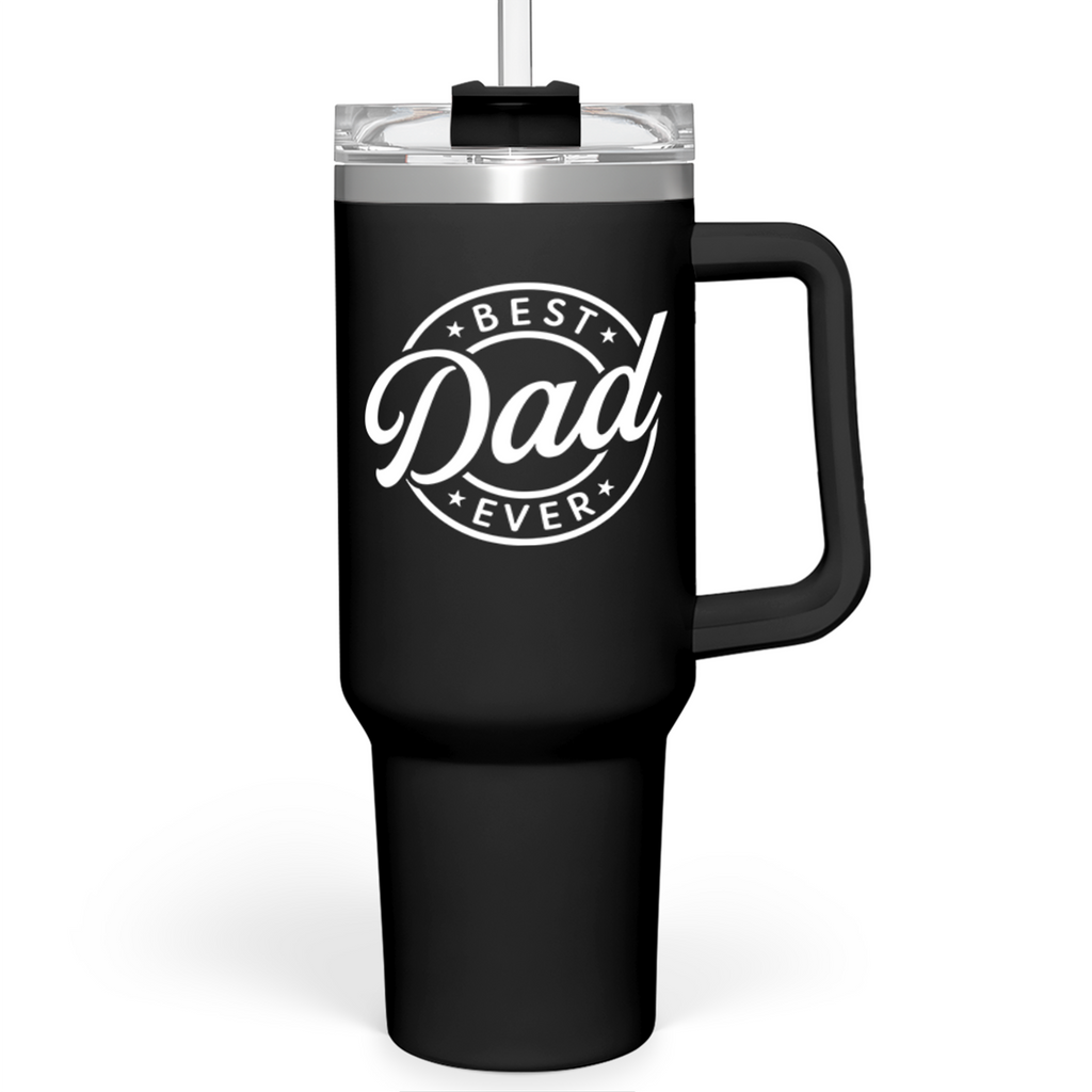 Black Best Dad Ever Quencher Tumbler with Handle 40oz