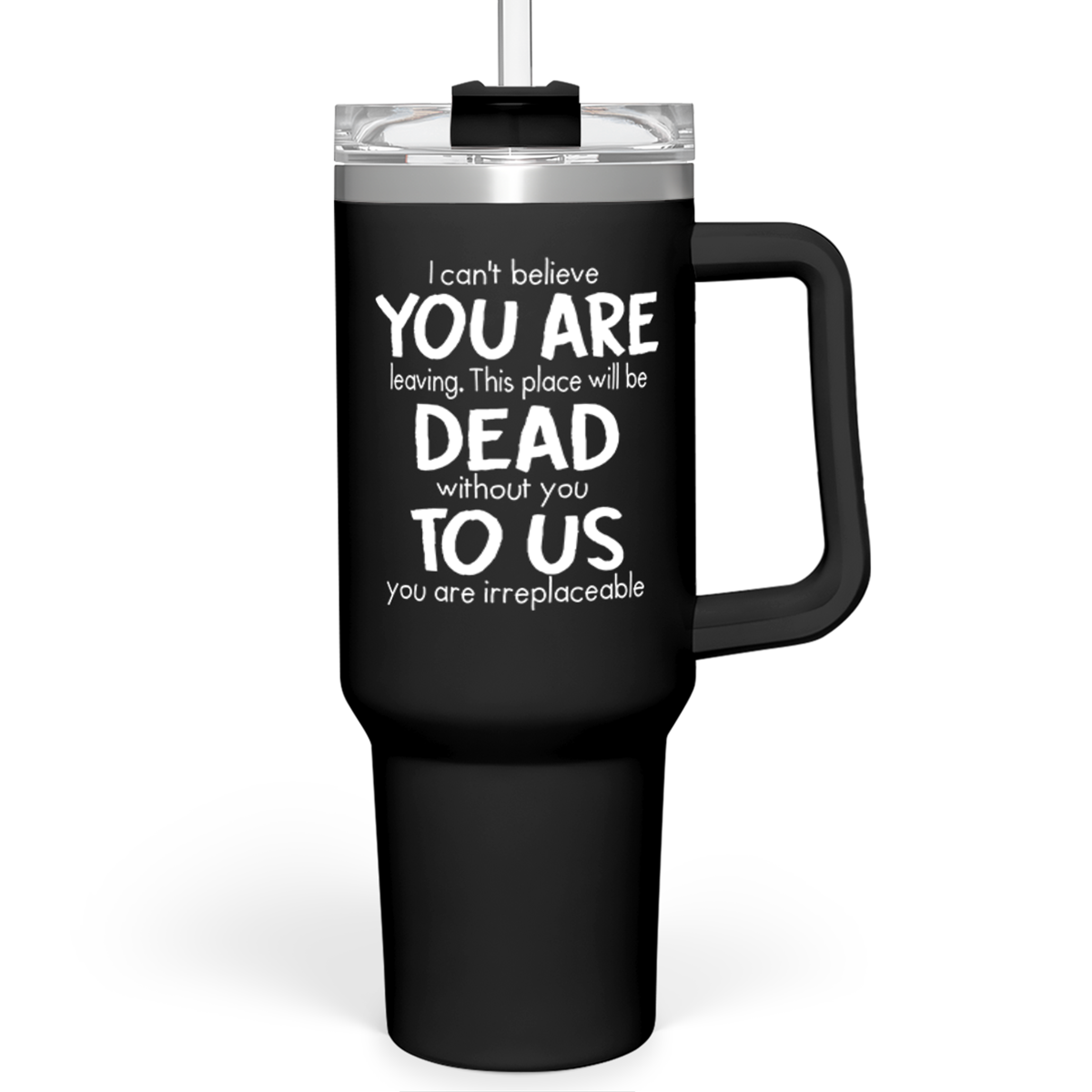 Black Coworker Quencher Tumbler with Handle 40oz
