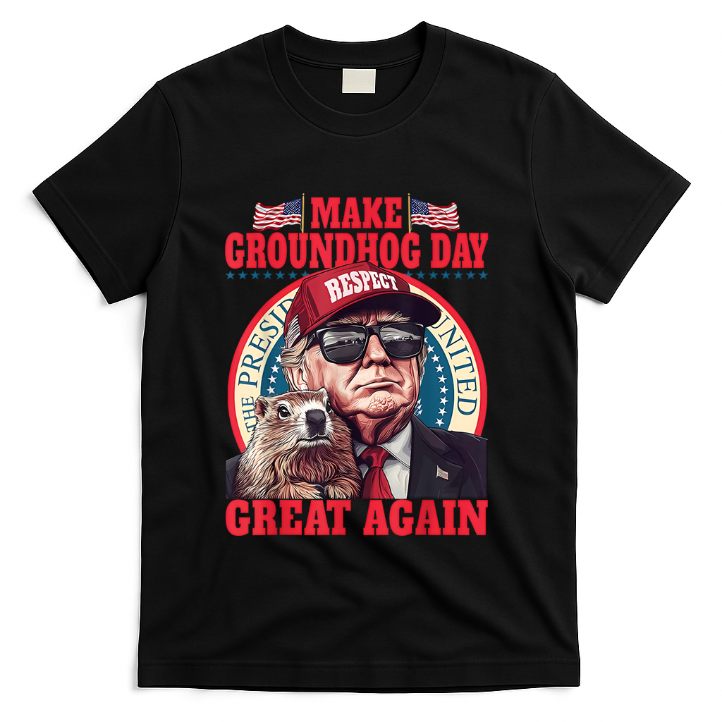 Funny Cool Trump Groundhog Make Groundhog Day Great Again T-Shirt