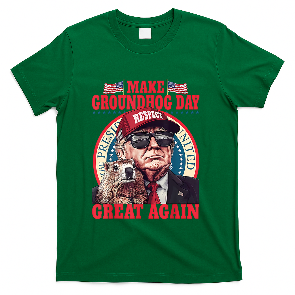 Funny Cool Trump Groundhog Make Groundhog Day Great Again T-Shirt