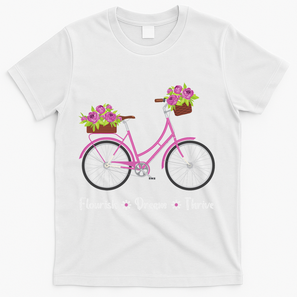Flourish Dream Thrive Floral Bike Bicycle Subtle 8647 Trump T-Shirt