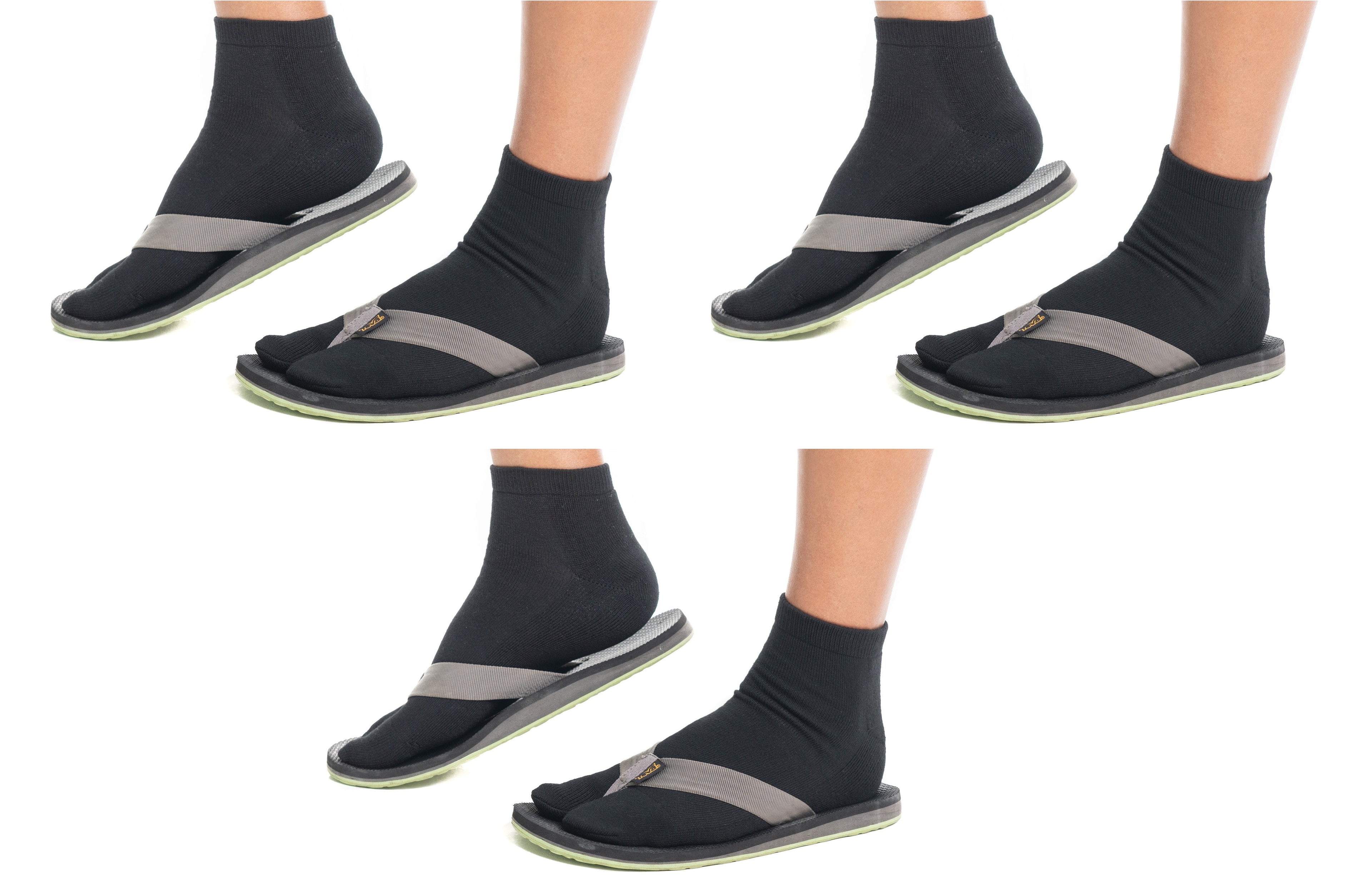V-Toe Flip-Flop Socks Ankle Tabi 3 Pairs Thicker Comfy Warm Styles White Casual or Athletic