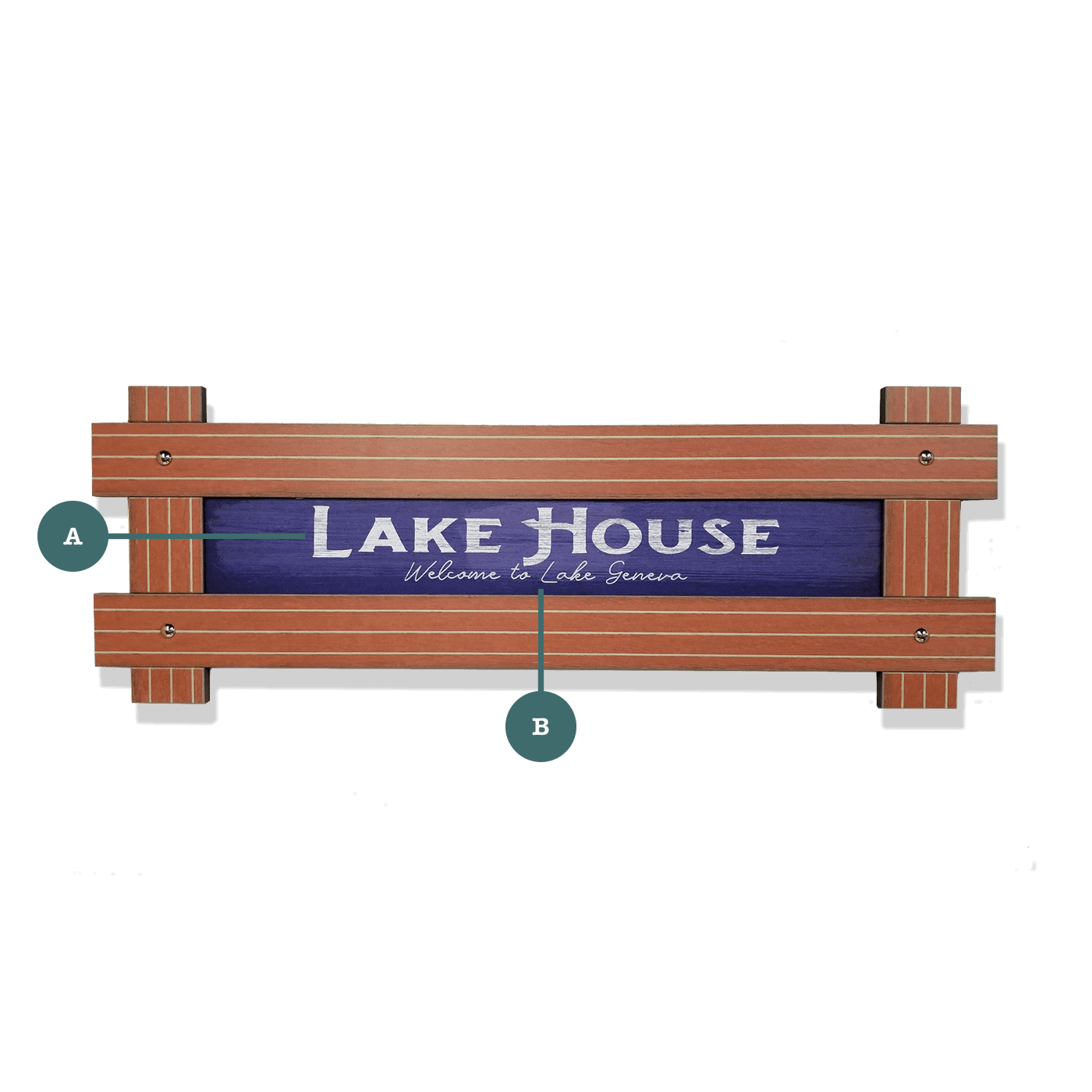 Lake House Sign - Framed Wall Decor