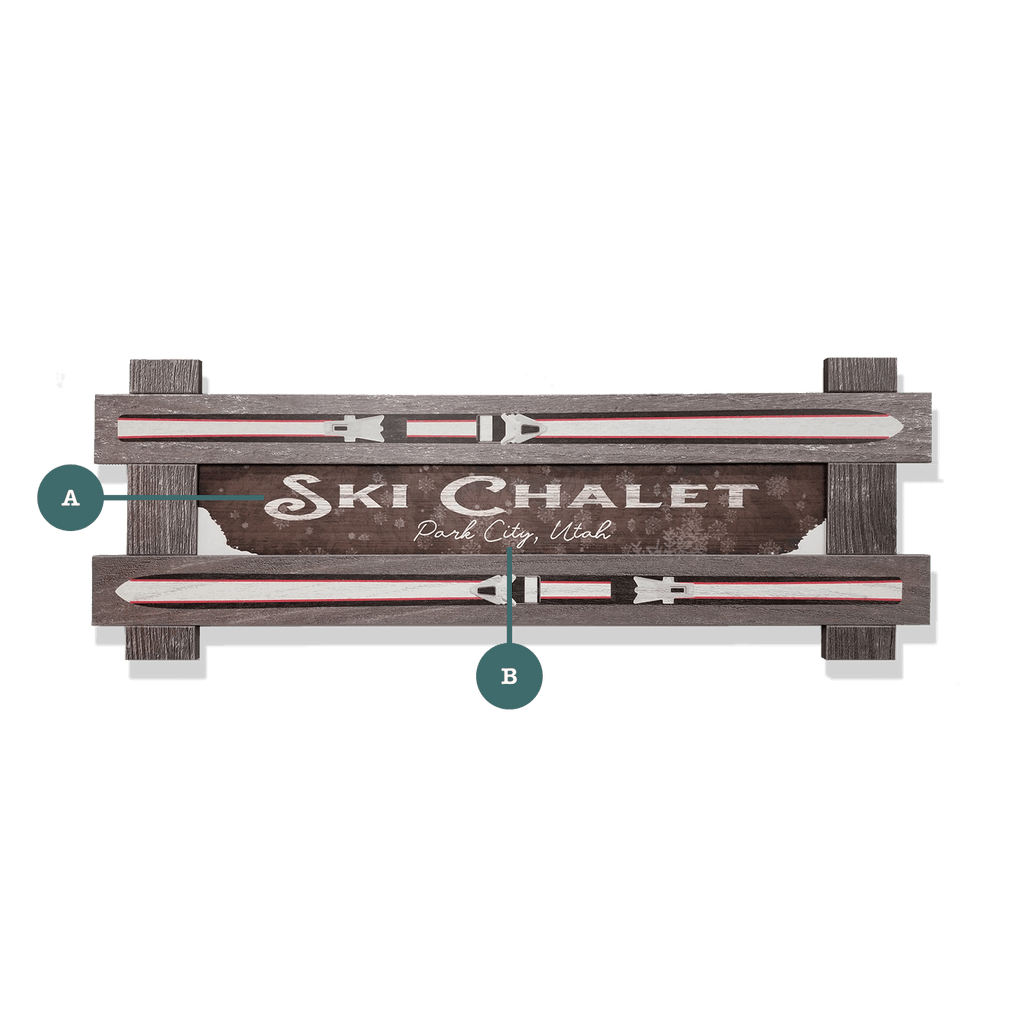 Ski Chalet Sign - Framed Wall Decor