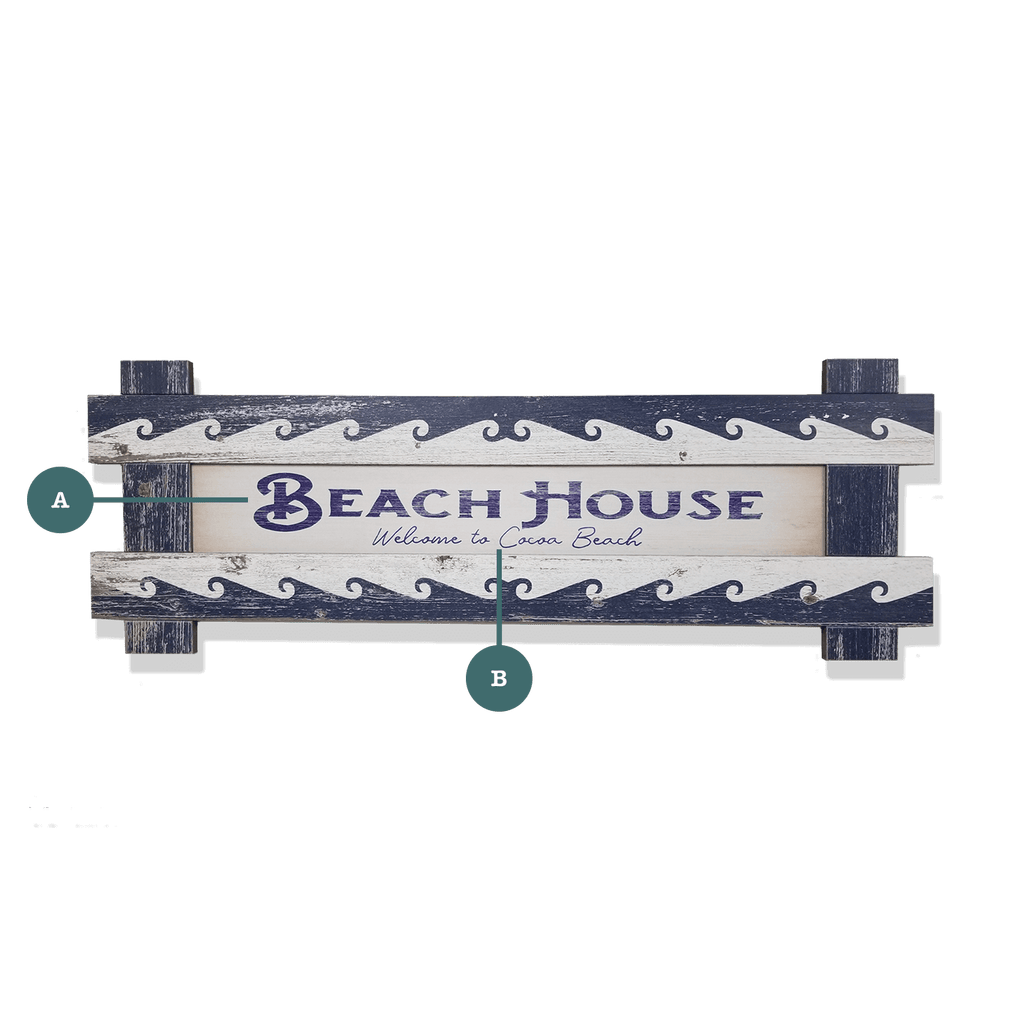 Beach House Sign - Framed Wall Decor