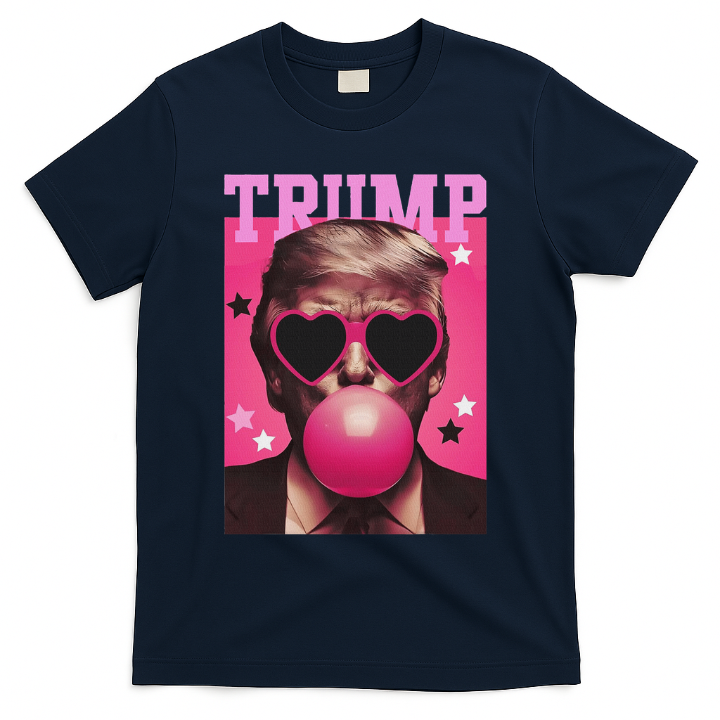 Funny Trump B.U.B.B.L.E Gum Sunglass Heart T-Shirt