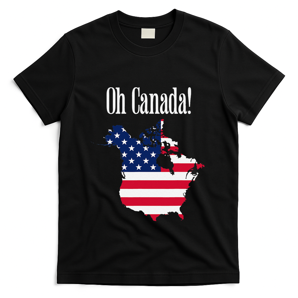 Funny Trump Oh Canada! Usa Canada Map 51st State T-Shirt