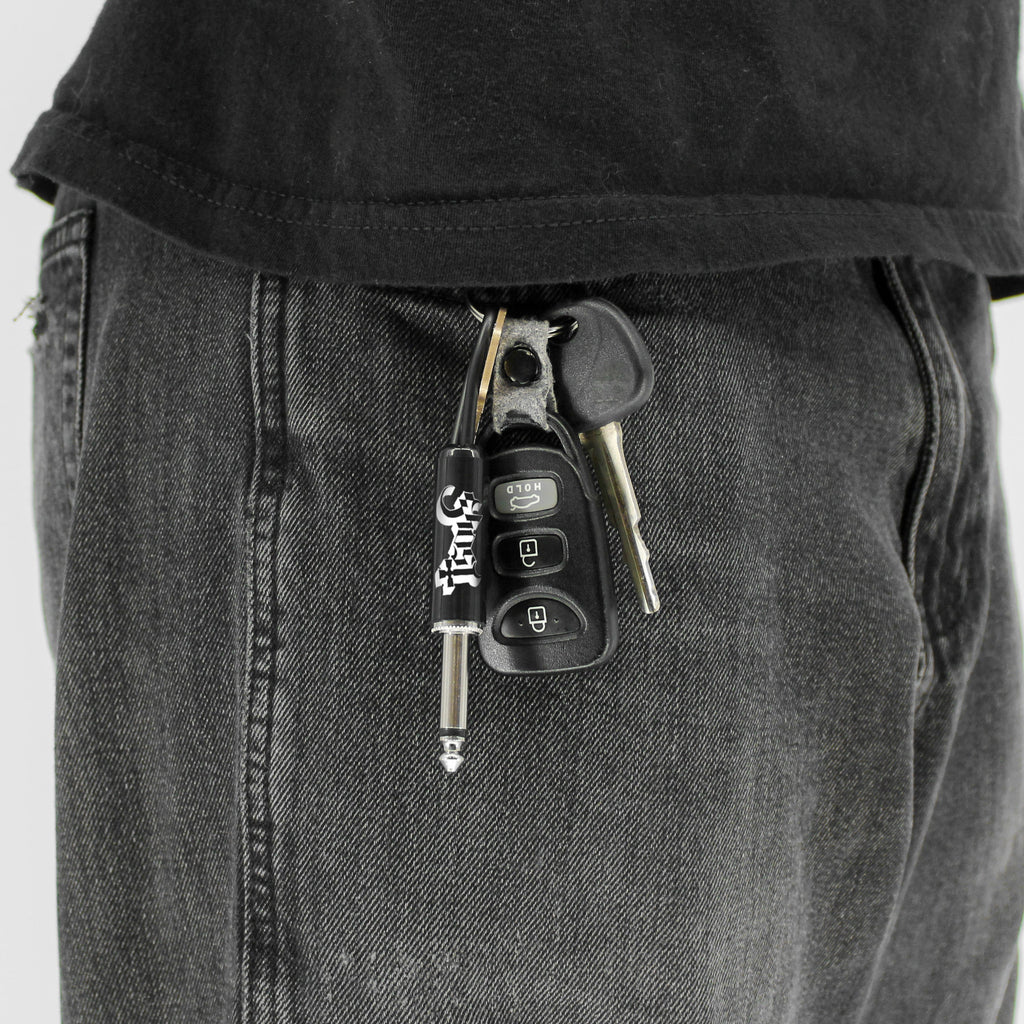 Ghost Logo Guitar Plug Keychain