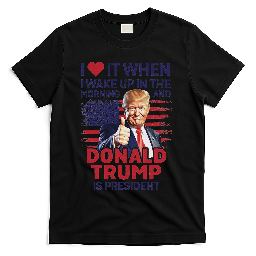 I Love It When I Wake Up And Trump Is President Funny Trump T-Shirt