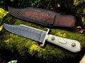Legendary Western Knife – Custom Handmade Damascus Steel Blade with Bone Handle