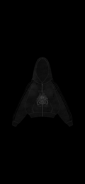 "Noir crest" zip up hoodie