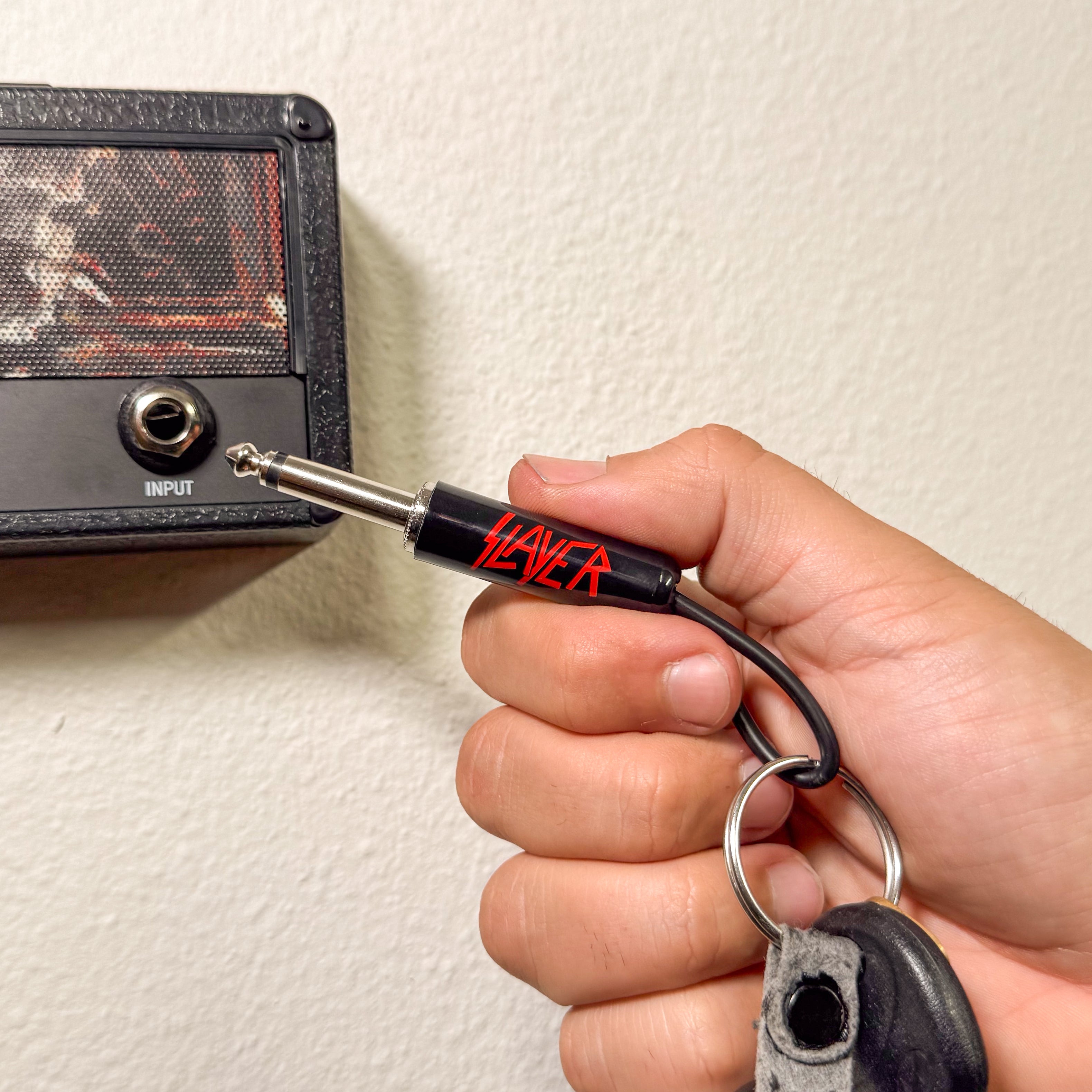 Slayer Red Logo Plug Keychain