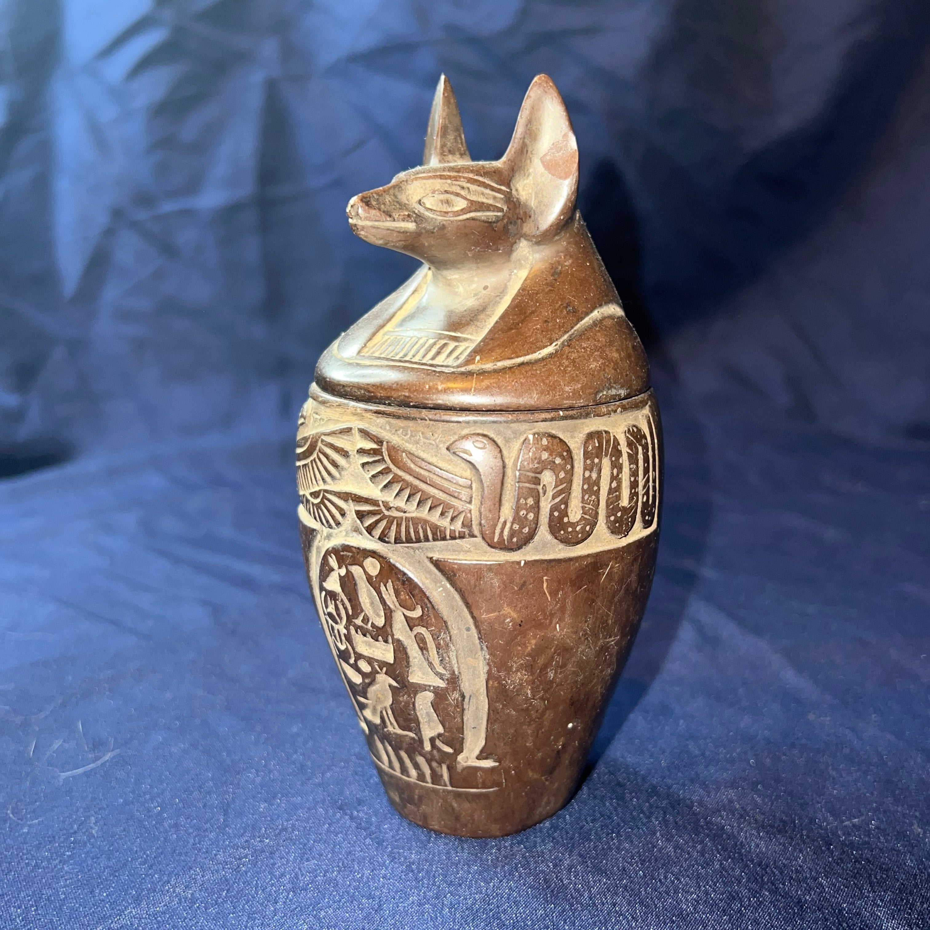 Egyptian Jackal Dummy Canopic Jar