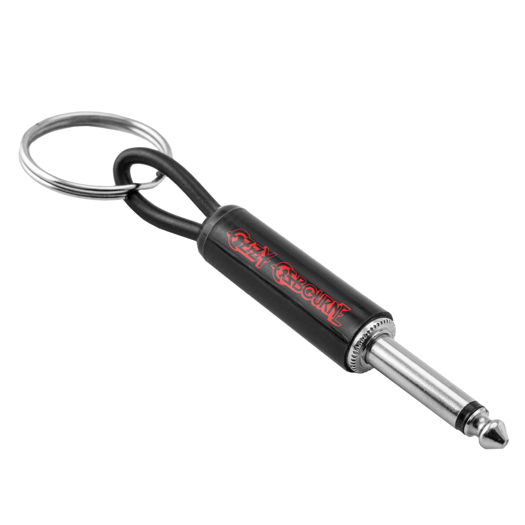 Ozzy Red Logo Guitar Plug Keychain