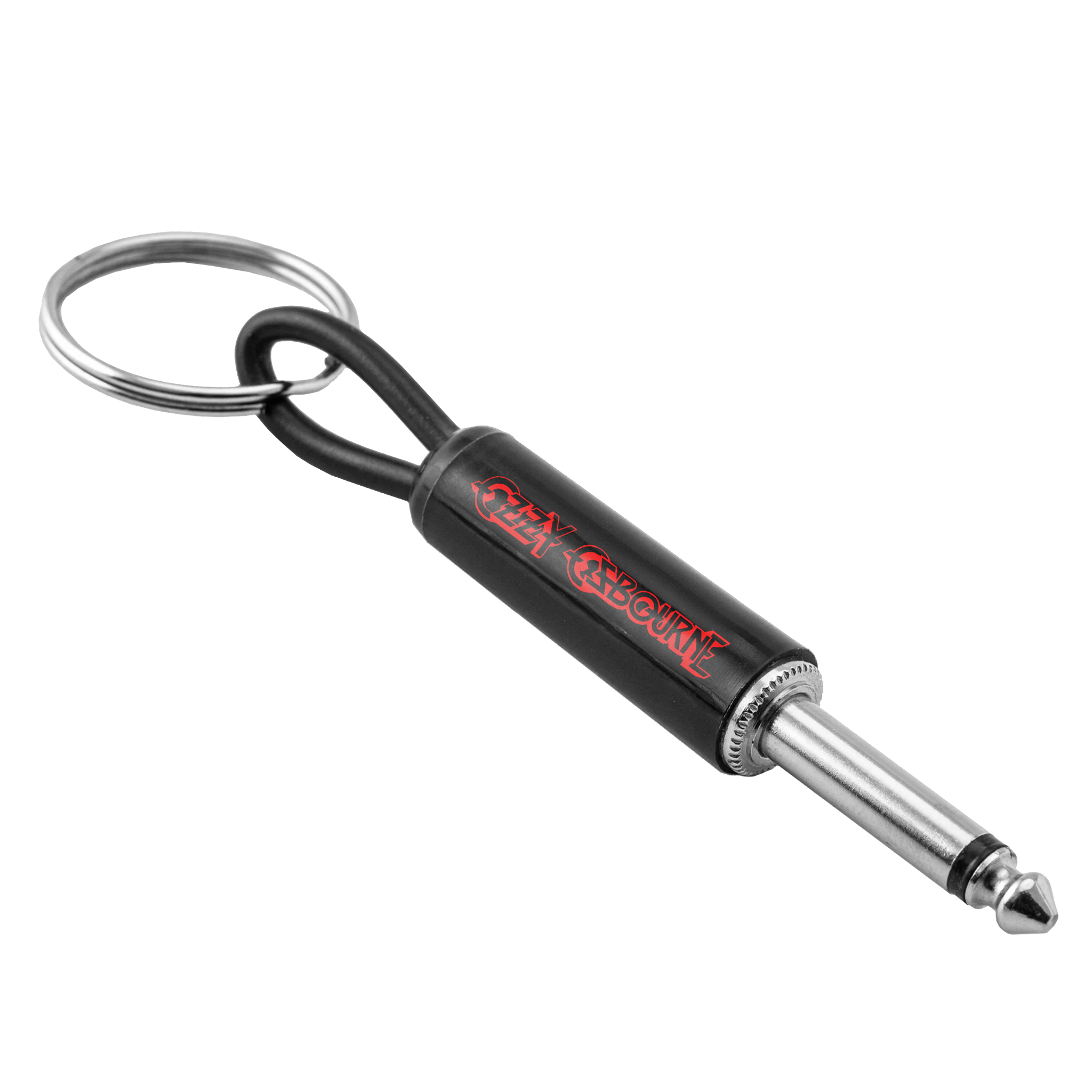 Ozzy Red Logo Guitar Plug Keychain