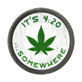 It's 4:20 Somewhere - White - LED Barrel End Wall Art
